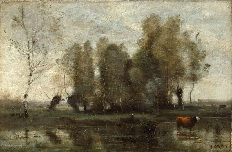 Baumvorhang in den Sümpfen - Jean-Baptiste Camille Corot