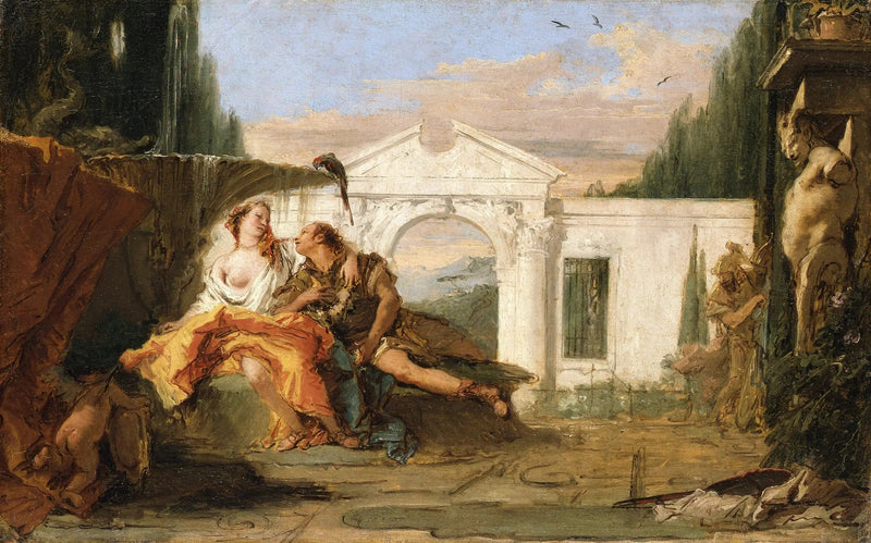 Rinaldo und Armida im magischen Garten von Armida, gehört von Carlo und Ubaldo - Giovanni Battista Tiepolo