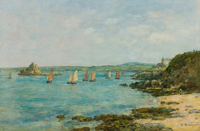 Küste von Douarnenez, Fischerboote in der Bucht - Eugène Boudin