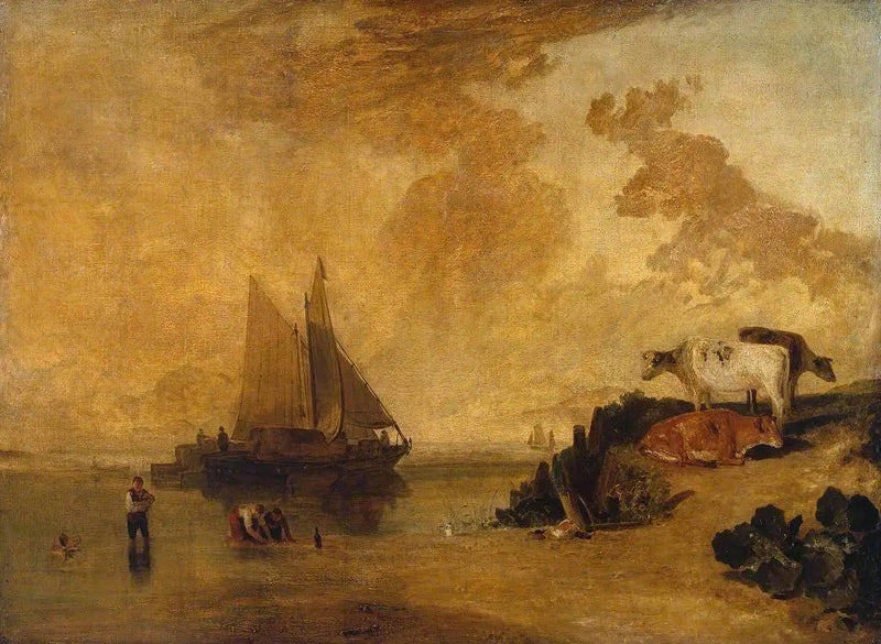 Flusslandschaft mit Vieh - J. M. W. Turner