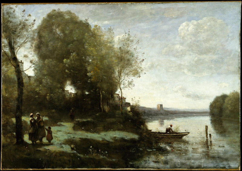 Fluss mit einer Fernsicht - Jean-Baptiste Camille Corot