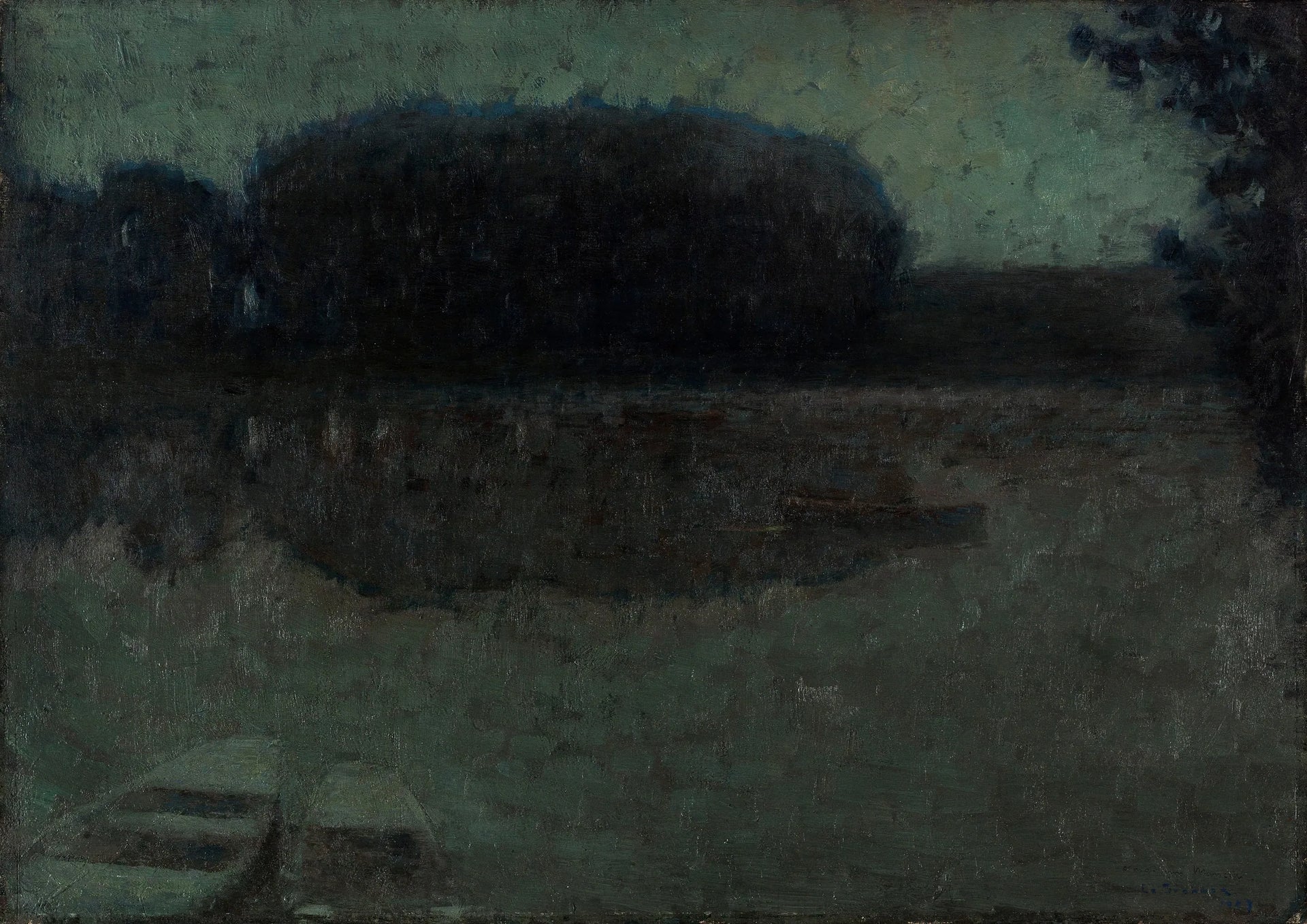 Rivière bleue, Montreuil-Bellay - Henri Le Sidaner image 1 reproduction artisanale de tableau