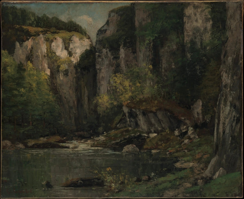 Fluss und Felsen - Gustave Courbet