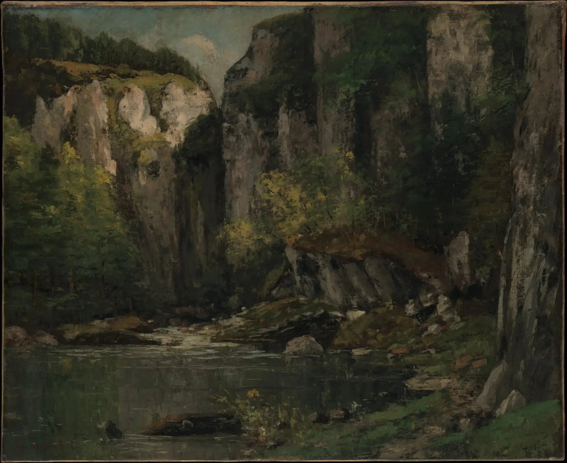 Fluss und Felsen - Gustave Courbet