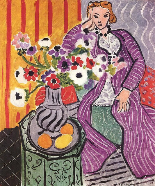 Robe violette et Anémones - Matisse - Reproductions de tableaux et peintures haut de gamme