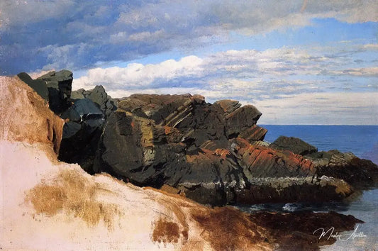 Rocher étudier au Nahant, Massachusetts - William Bradford - Reproductions de tableaux et peintures haut de gamme