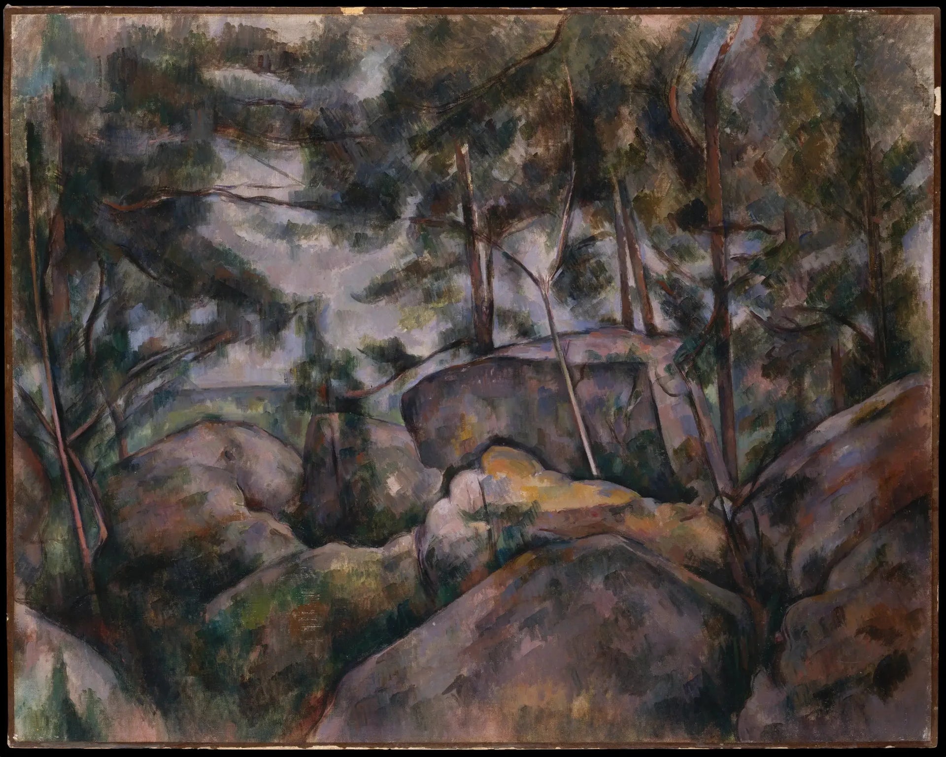 Rochers à Fontainebleau - Paul Cézanne image 1 reproduction artisanale de tableau