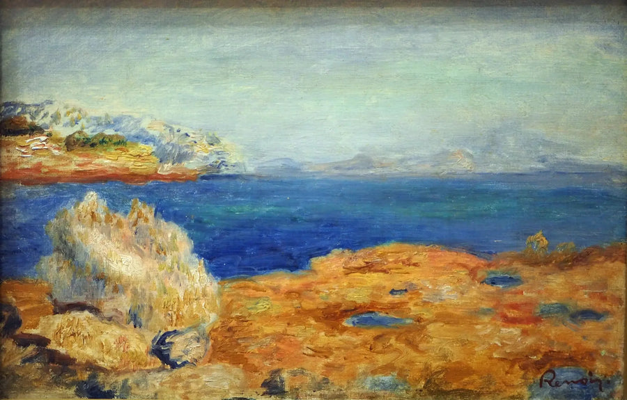 Gelbe Felsen mit blauem Meer - Pierre-Auguste Renoir