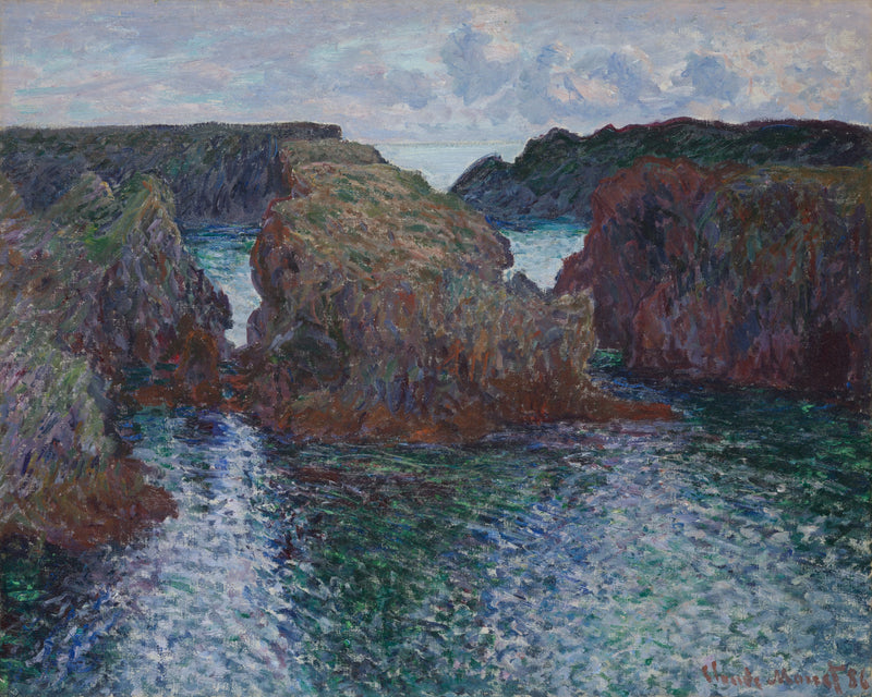 Les Rochers in Port-Goulphar, Belle-Iolle W1095 - Claude Monet