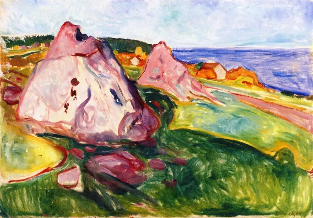 Rochers rouges près d'Åsgårdstrand - Edvard Munch image 1 copie de tableau peinte à la main
