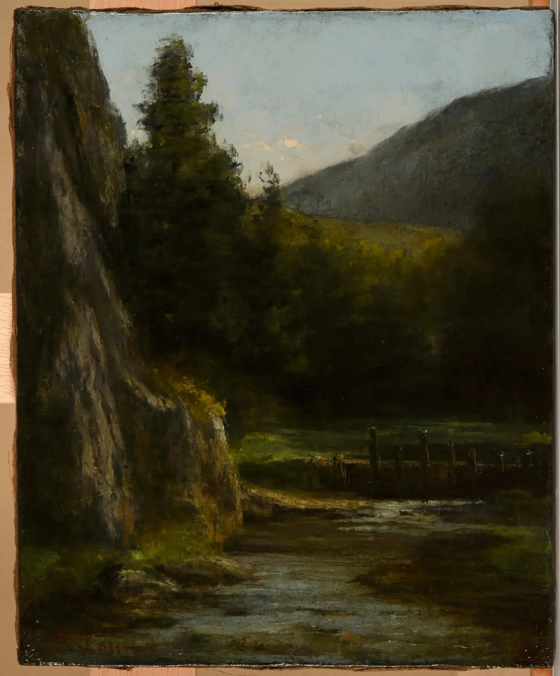 Felsen, Tannen, Bach - Gustave Courbet