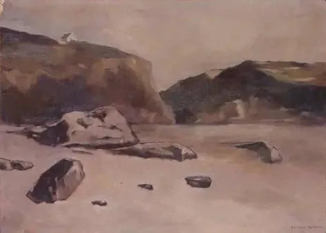 Felsen am Strand - Odilon Redon