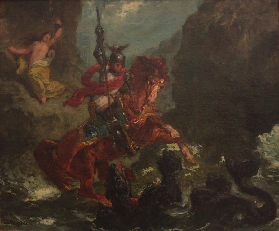 Roger, der Angélique befreit - Eugène Delacroix