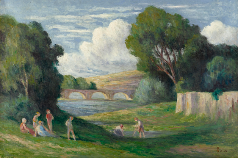 Rolleboise, Badenixen am Flussarm der Seine - Maximilien Luce