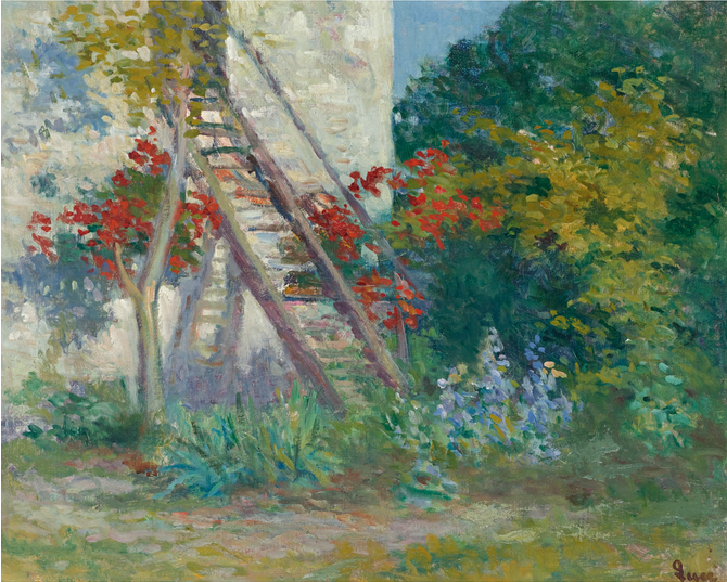 Rolleboise, die Treppe des Ateliers - Maximilien Luce