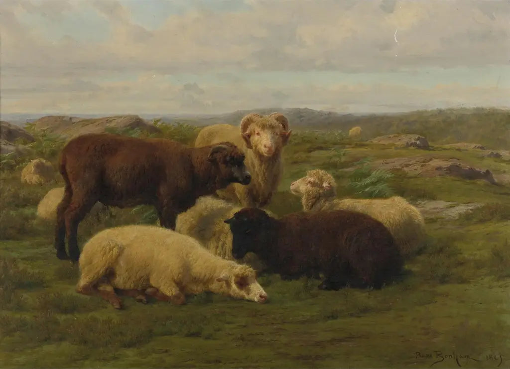 Sheep in a Meadow, peinture de Rosa Bonheur