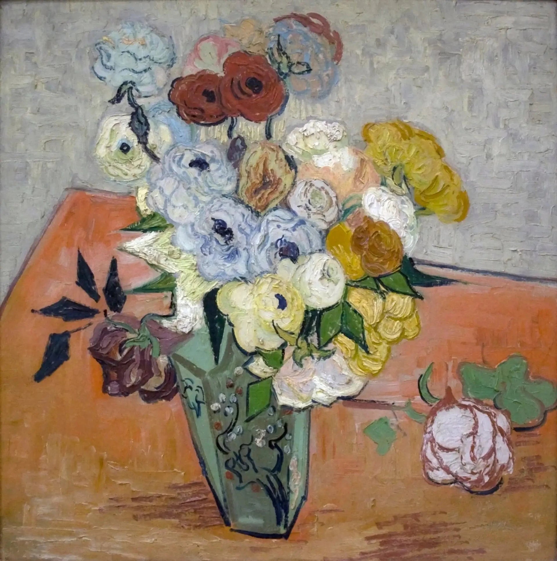 Roses et anémones de Vincent van Gogh, musée d’Orsay, RF 1954 12