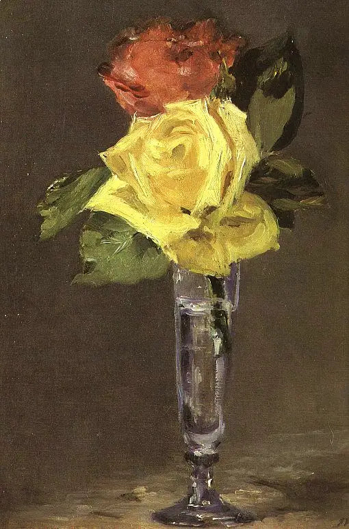 Rosen in einem Champagnerglas - Édouard Manet