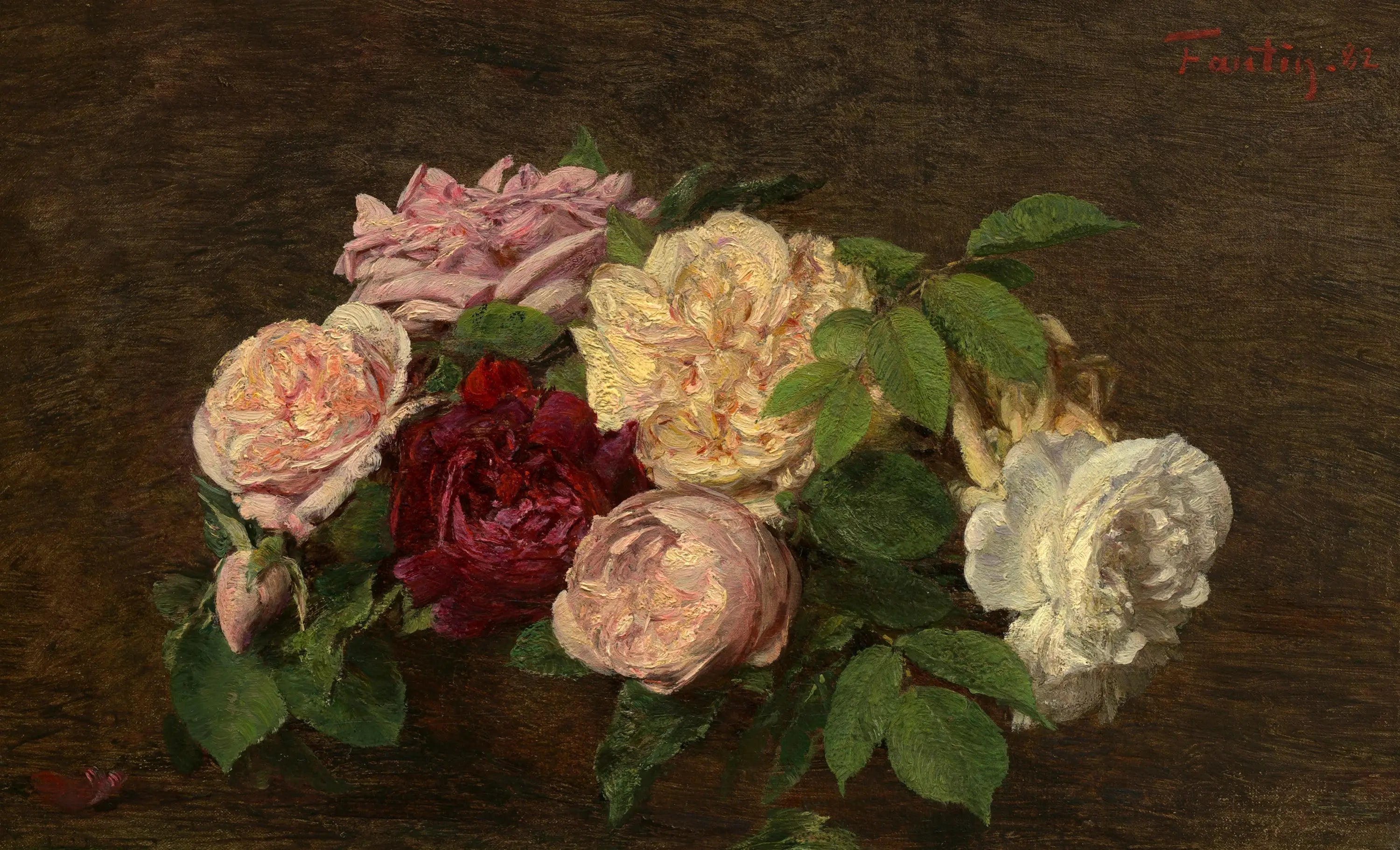 Roses de Nice sur une table - Henri Fantin-Latour - Alpha Reproduction