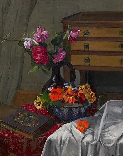 Rosen und Kapuzinerkresse. - Félix Vallotton