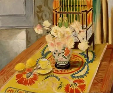 Gelbe Rosen mit Wellensittichkäfig - Henri Matisse