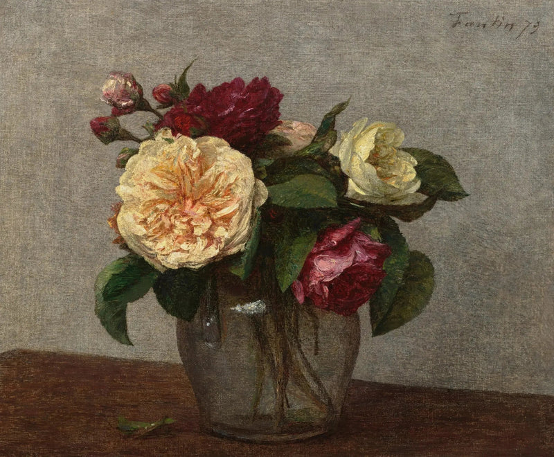 Gelbe und rote Rosen - Henri Fantin-Latour