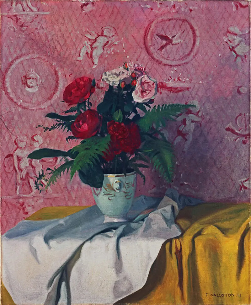 Rote und weiße Rosen - Félix Vallotton