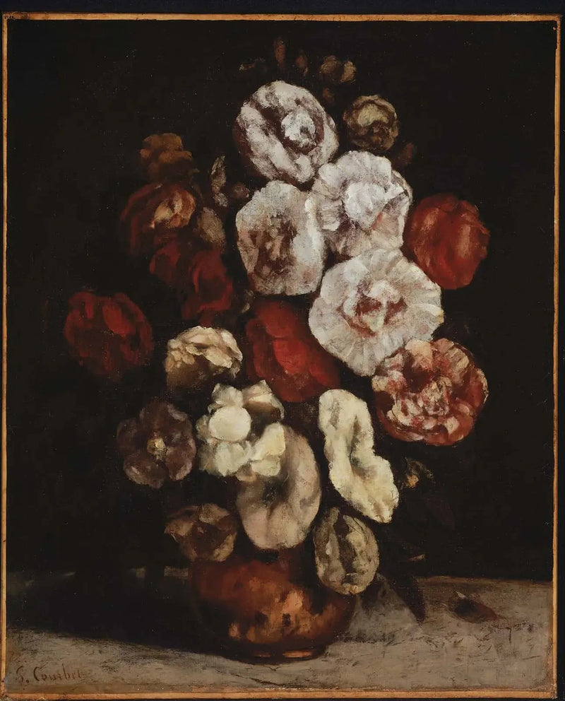 Malven in einer Kupferschüssel - Gustave Courbet