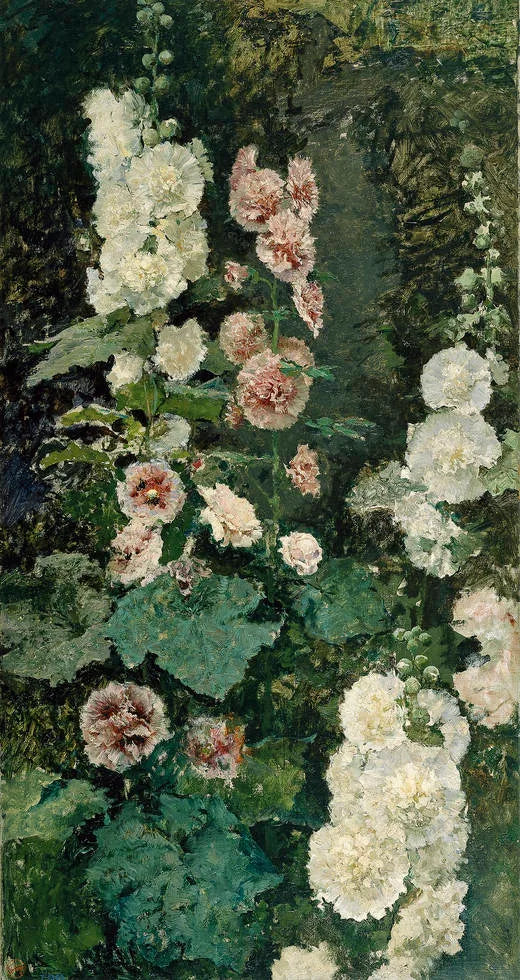 Roses trémières - Mariano Fortuny Marsal image 1 reproduction d’œuvre d’art à l’huile
