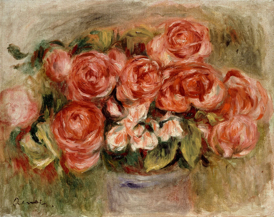 Stillleben mit Rosen in einer Vase - Pierre-Auguste Renoir