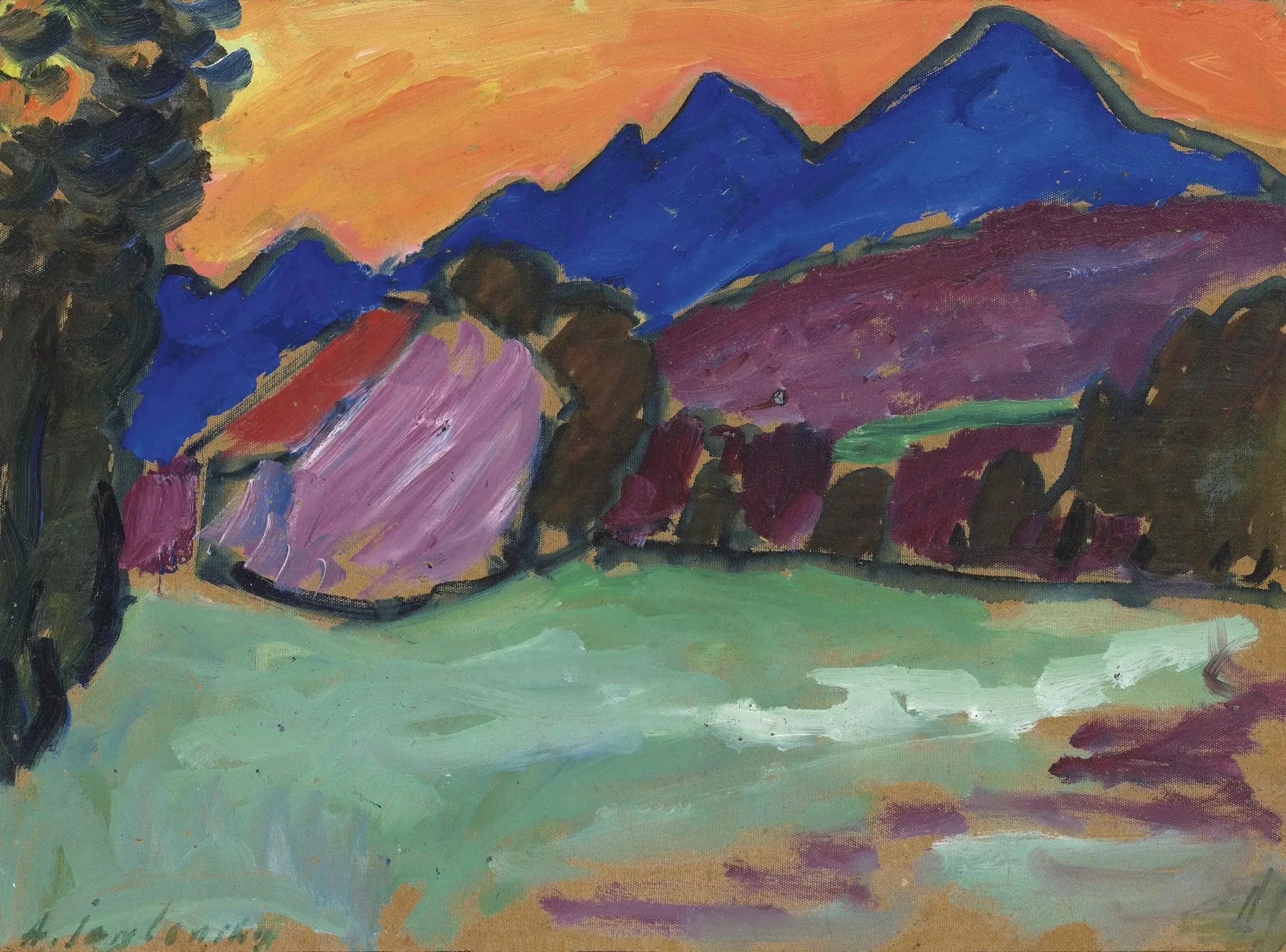 Roter Abend - Blaue Berge - Alexej von Jawlensky image 1 tableau peint à l’huile sur toile