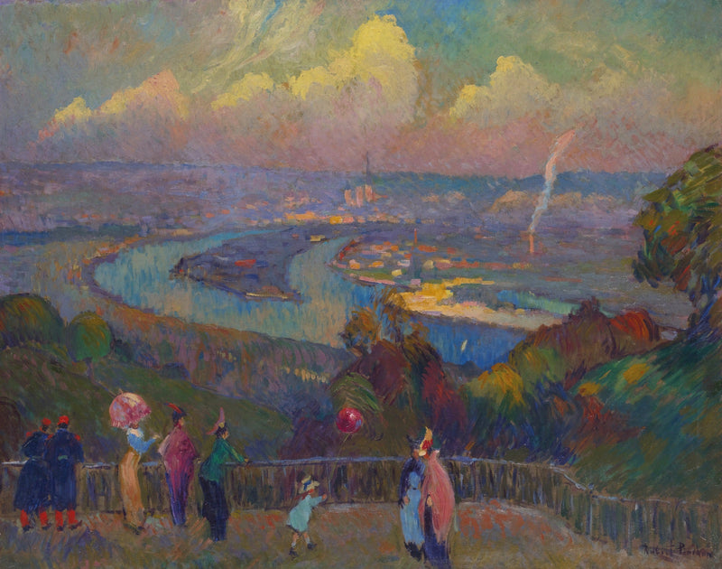 Rouen, die Seine, Aussicht von den Höhen von Caudebec - Robert Antoine Pinchon