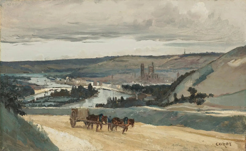 Rouen, Blick auf die Hügel, die die Stadt überragen - Jean-Baptiste Camille Corot