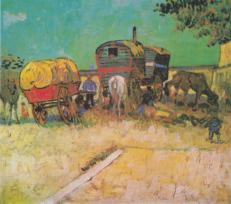 Die Wohnwagen, ein Zigeunerlager in der Nähe von Arles - Vincent van Gogh