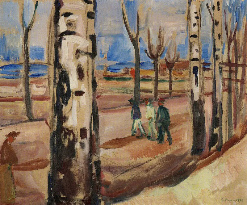 Straße mit Bäumen - Edvard Munch