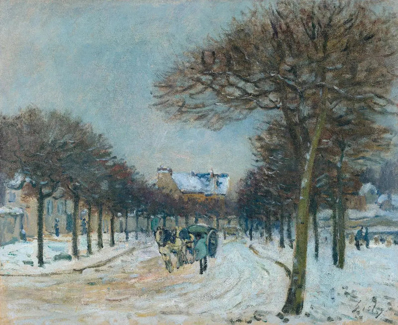 Umgehungsstraße am Abreuvoir von Marly-le-Roi, Schneewetter - Alfred Sisley