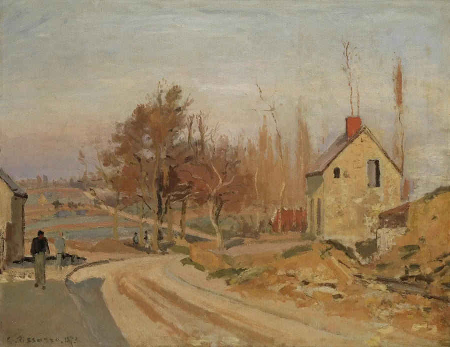 Route von Osny nach Pontoise, weißer Frost - Camille Pissarro
