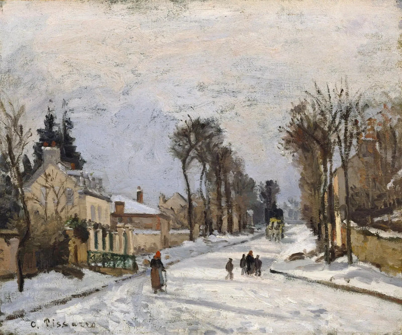 Straße von Versailles nach Louveciennes, Schneeeffekt - Camille Pissarro