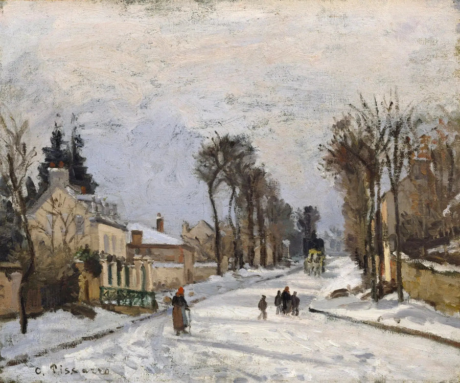Straße von Versailles nach Louveciennes, Schneeeffekt - Camille Pissarro
