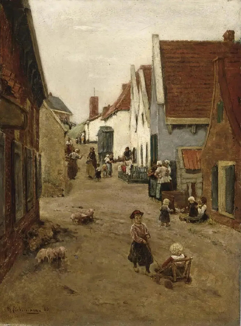 Niederländische Dorfstraße / Straße in Zandvoort - Max Liebermann
