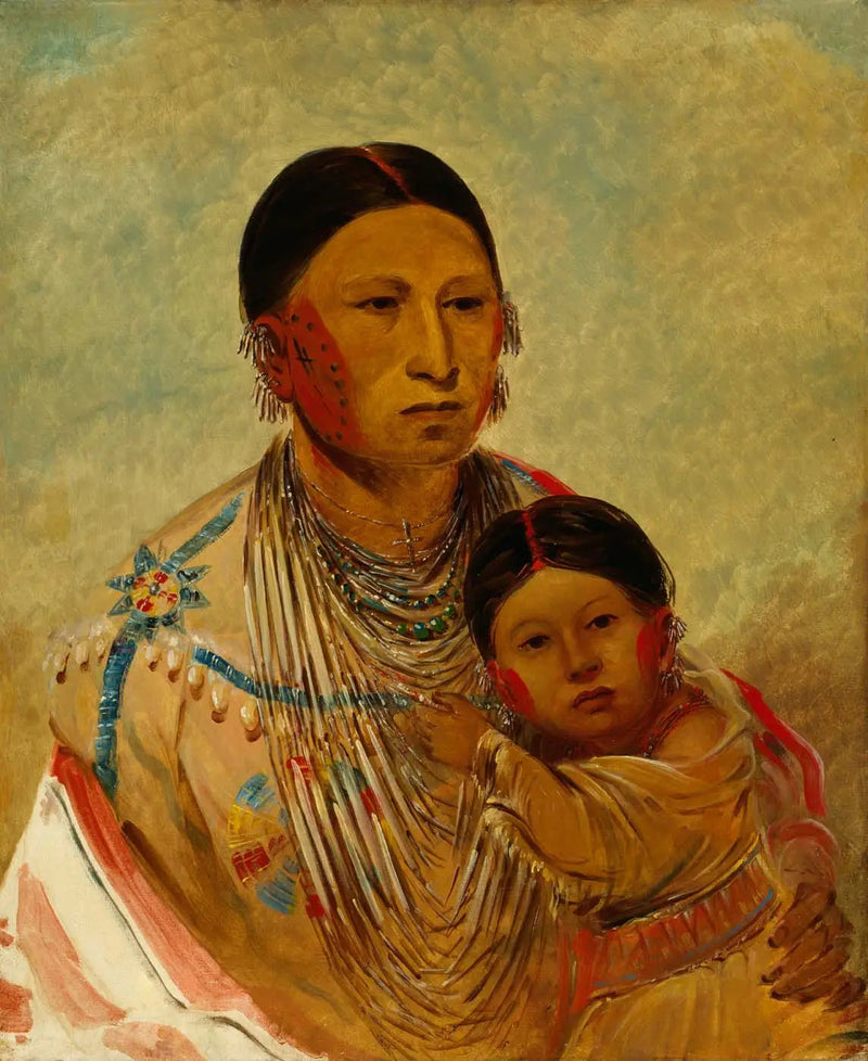 Ru-ton-ye-wee-ma, Pigeon pavanant, Frau des weißen Wolken - George Catlin