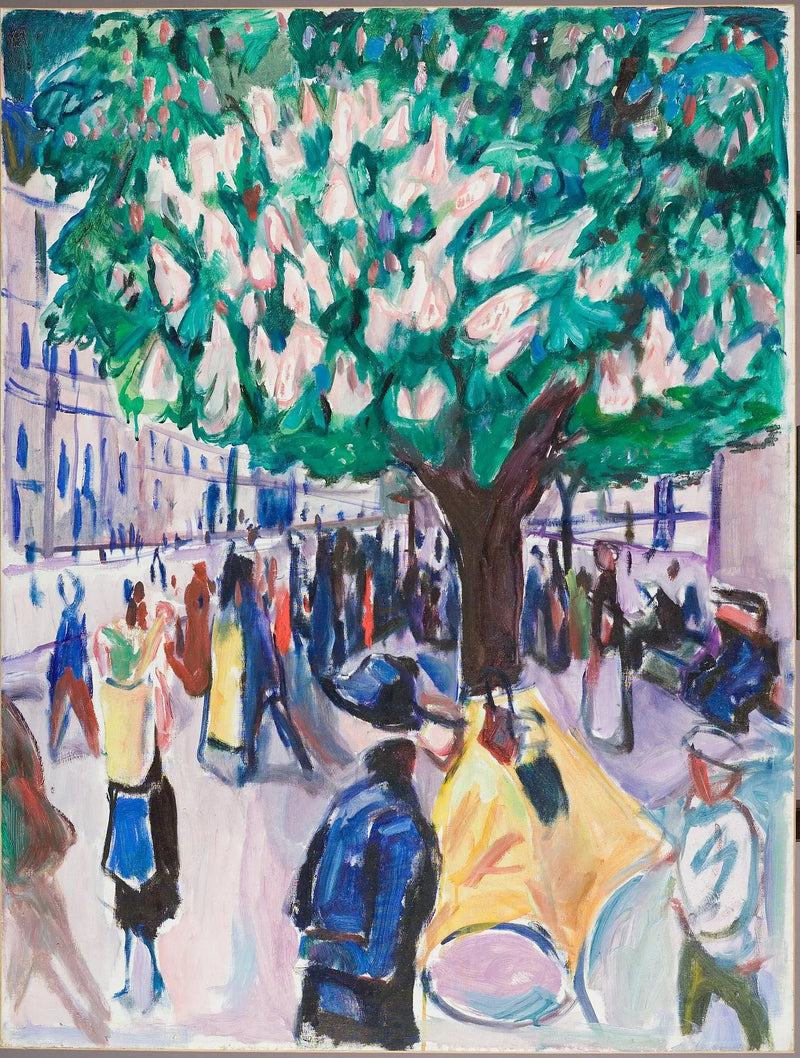 Straße mit blühender Kastanie - Edvard Munch