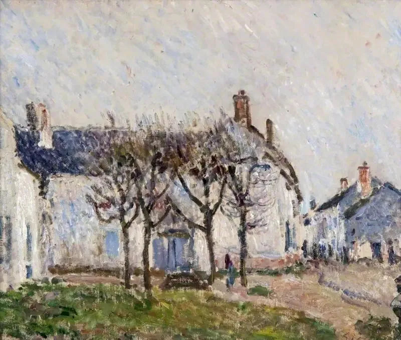Rue du Village, Moret-sur-Loing - Alfred Sisley image 1 reproduction de peinture à l’huile