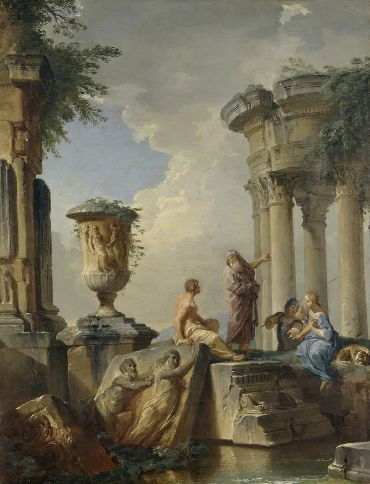 Ruinen mit einem Propheten und anderen Figuren - Giovanni Paolo Panini