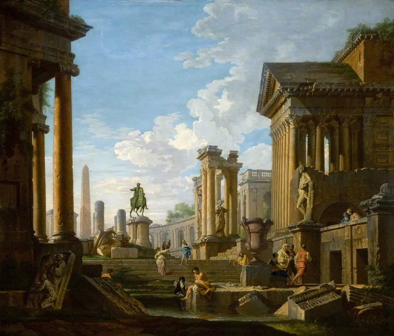 Ruinen und römische Figuren - Giovanni Paolo Panini