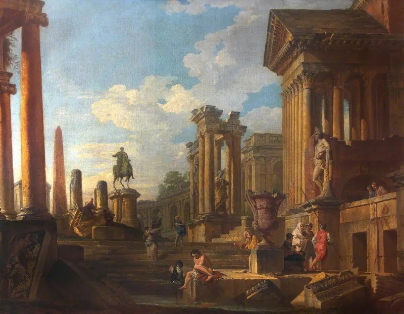 Römische Ruinen mit Figuren - Giovanni Paolo Panini