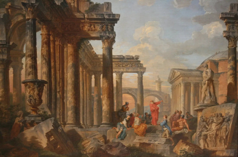 Römische Ruinen mit einem Prediger - Giovanni Paolo Panini