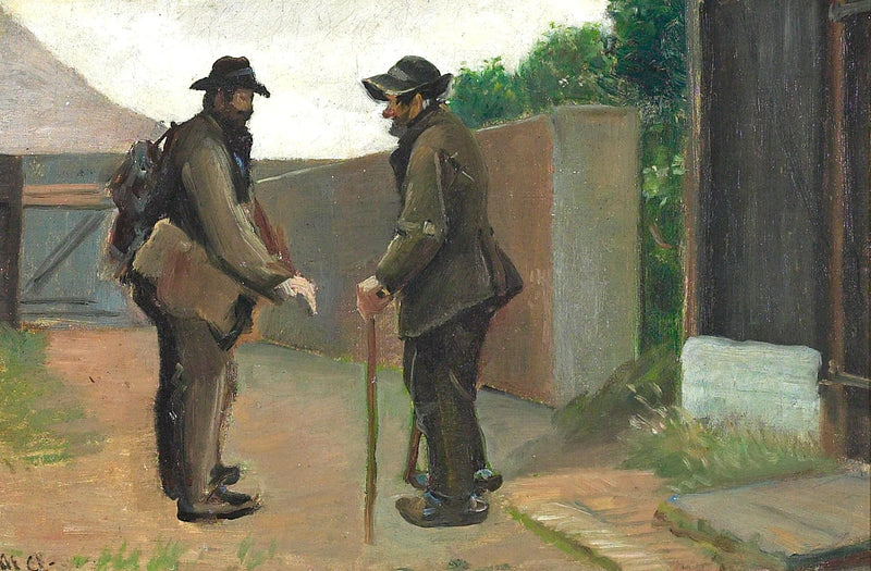 Seren Bondhagen spricht mit einem alten Mann aus Skagen. - Michael Peter Ancher