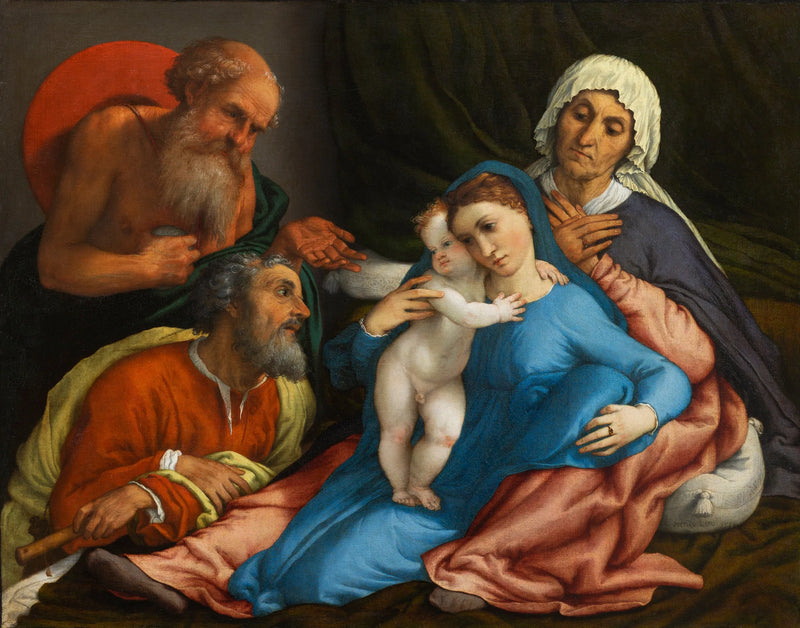 Sacra Famiglia mit den Heiligen Hieronymus und Anna - Lorenzo Lotto