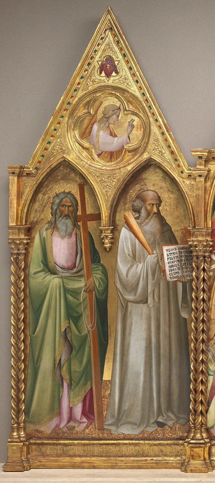 Saint André und Saint Benoît mit Erzengel Gabriel [linkes Paneel] - Agnolo Gaddi